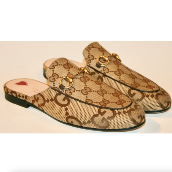 Gucci Shoes - Gucci Jumbo GG Supreme Canvas Horsebit Princetown Slipper Shoes
